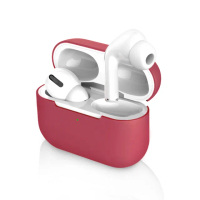 【General】AirPods Pro 保護套 保護殼 無線藍牙耳機充電矽膠收納盒- 酒紅