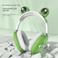 Silicone Headband Cover Washable Skin-friendly Replacement Cover Anti-Shockproof Cartoon Frog Design for AirPods Max