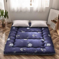 Floor Futon Mattress, Thicken Tatami Mat Sleeping Pad Foldable Bed Roll Up Mattress Floor Lounger Bed Couches and Sofas, Queen
