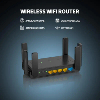 Router WiFi 6 dengan 6 antena dan kecepatan 1200Mbps, dilengkapi dengan kabel Ethernet Dual-band 2.4