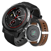 Genuine Leather + silicon Watch Strap For ticwatch pro ticwatch E2 ticwatch S2 Garmin vivoactive 4 amazfit GTR 47mm Mens Strap