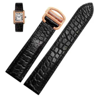 PCAVO Watch Strap Crocodile Leather Watch Strap,For Cartier Watch Band 20mm,Leather Tank Key London Calibo Watch Chain Women