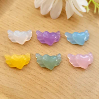 10Pcs Colorful Jelly Wings Heart Flat Back Resin Cabochons Phone Decoration Scrapbooking DIY Jewelry Craft Headwear Accessories