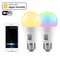 For Apple Homekit LED Smart WiFi Light Bulb Siri Voice Control RGB+White+Warm White Night Lamp Alexa Google Home MFI Certified