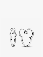 Pandora Disney Mickey silhouette sterling silver hoop earrings