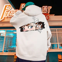 Funny Anime Graphic Pullover Hoodies For Men Hip Hop Oversized Hooded Sweatshirts Y2K Streetwear Fleece Print Hoody Clothes