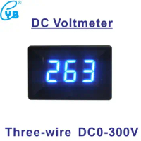 Three Wires Voltage Meter DC 0-300V LED Digital Voltage Tester DC Voltmeter Volt Panel Meter Voltage Measurements DC Volt Gauge