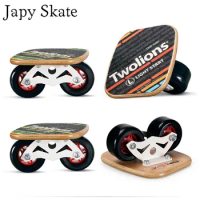 Japy Skate Classic Maple Drift Board Silver Aluminum Free Line Drift Skates Scrub Patines Antislip Skateboard Deck 82A Wheels