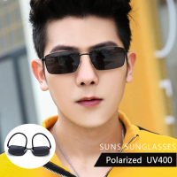 【SUNS】男士偏光金屬方框墨鏡 Polarized太陽眼鏡 駕駛太陽眼鏡 S825(輕量16g/防眩光/遮陽/抗UV400)