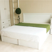 【YUDA 生活美學】純白色 房間組4件組 單人3.5尺 床頭片+加厚六分床底+床頭櫃+3x6衣櫃 床架組/床底組