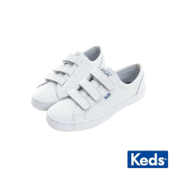 Keds TIEBREAK 時尚皮革魔鬼氈休閒小白鞋 9191W132211