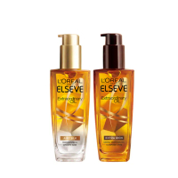【LOREAL Paris 巴黎萊雅】全新升級 金緻護髮精油2入組100ml-金/棕任選(NO.1髮油)