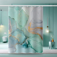 Marble polyester waterproof and mildew proof shower curtain bathroom