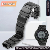 For Casio G-Shock PROTREK PRW-3100/6000/6100/3000 PRG-300 modified plastic steel composite watchband Wrist strap accessories