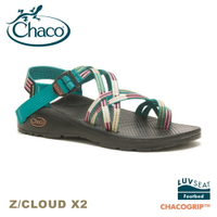 【CHACO 美國 女Z/CLOUD X2涼鞋-雙織夾腳款《青綠線條》】CH-ZLW04HJ06/運動涼鞋/登山