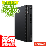 Lenovo i3迷你商用電腦(ThinkCentre M70q/i3-12100T/8G/1TB HDD+256G SSD/W11P)