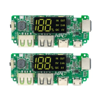 2PCS LED Dual USB 5V 2.4A Micro/Type-C USB Mobile Power Bank 18650 Charging Module Lithium Battery Charger Circuit Board