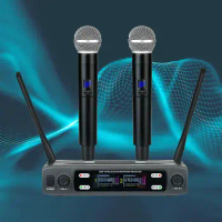 Dual Microphone System Handheld Microphone for Band Karaoke Wedding