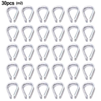 304 Stainless Steel Sleeve Ring, Chicken Heart Ring Steel Wire Rope Rigging, Corrosion Resistant, Polished Surfaces, Pack of 30