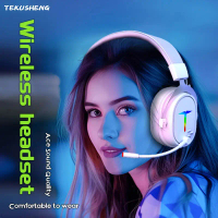 ชุดหูฟังเกมมิ่งไร้สาย, สำหรับพีซี/PS4/ps5/Nintendo Switch 2.4g/Bluetooth/3.5mm, พร้อมไมโครโฟน, เสียง