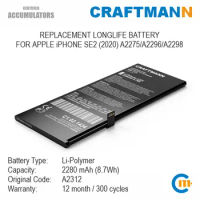 Craftmann Battery 2280mAh for APPLE iPHONE SE2 (2020) A2275/A2296/A2298 (A2312)