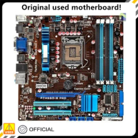 For P7H55D-M PRO Motherboard LGA 1156 DDR3 16GB For Intel H55 P7H55 Desktop Mainboard SATA II PCI-E X16 Used AMI BIOS