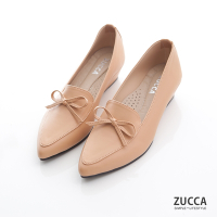 ZUCCA-尖頭皮革朵結高跟鞋-z7207lc