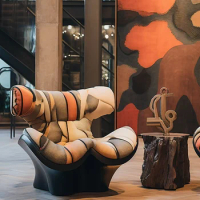 Art velvet lounge chair Italian style postmodern furniture International Museum sofa chair