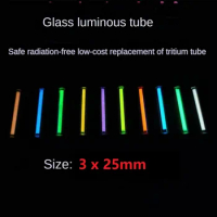 Not tritium 3 × 25mm Glass Luminous Tube Tritium Tube Replaces Diy Luminous Tube Edc Accessory 3 × 25mm