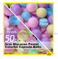 50pcs 50mm Pastel Color Half Pastel Macaron Color Empty Capsule Ball Plastic Capsule Ball Lucky Draw