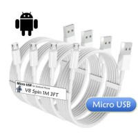 5Pcs 10Pcs 1m 2m 6ft Micro V8 5Pin USB Charger Cable For Samsung S6 S7 edge note 2 4 Xiaomi Huawei Htc lg android phone