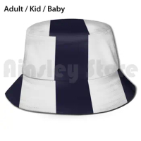 West Brom Retro 1978 Navy And White Home Striped Sun Hat Foldable UV Protection Wba West Bromwich Albion Brom