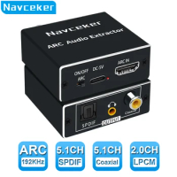 Navceker Converter HDMI-compatible Audio Adapter ARC Coaxial SPDIF Jack HDMI Extractor Return Channel 3.5mm Headphone for ARC TV