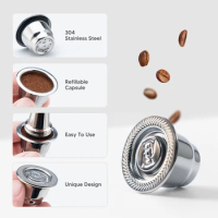 Refillable Capsule for Nespresso Machine Stainless Steel Reusable Coffee Filter Espresso Coffee Maker Pod Coffeeware Accessories