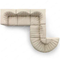 Sofa Simple Special-Shaped Large Flat Leather Fabric Sofa Simple Elegant Fashion