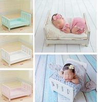兒童攝影道具小床影樓嬰兒拍照床寶寶拍攝道具床新生兒做舊小木床