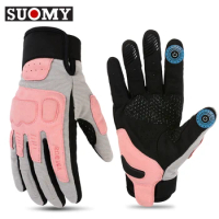 Suomy Summer Motorcycle Gloves Lady Pink Breathable Moto Motocross Racing Gloves Motorbike Bicycle Cycling Glove for Men Women S