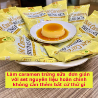 Bột làm caramen trứng sữa Ngân Hoa, bột làm bán flan, Set nguyên liệu hoàn chỉnh làm caramen (tặng đ