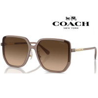 【COACH】亞洲版 時尚大鏡面太陽眼鏡 典雅簡約設計 HC8401D 580874 咖啡色框漸層茶鏡片 公司貨