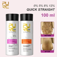 PURC Brazilian Keratin Shampoo Set Hair Straightening Treatment Frizzy Damage Repair Curly Hair Smoothing Care Products Keratin
