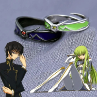 Japan Anime Code Geass: Lelouch Lamperouge C.C 925 Sterling Silver Adjustable Finger Ring Cosplay Jewelry Men Couple Lovers Gift