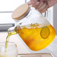 優樂悅~玻璃冷水壺北歐創意家用耐高溫涼水壺玻璃過濾果汁涼茶壺杯子套裝手沖壺 茶壺