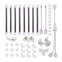 5 Pin LED Strip Connector Kit, for 12Mm RGBW LED Strip Connection Include T Shape 5 Pin LED RGBW