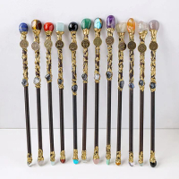 1Pc 12 Constellation Crystal Stones Magic Scepter Amethyst Citrine Fairy Lucky Gem Props Accessories Home Decor