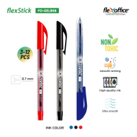 [FlexOffice] FlexStick 0.7 - 3pcs/6pcs/12pcs - Stick Ball-Pen - Smooth Ink Pen - Red Blue Black Ink 