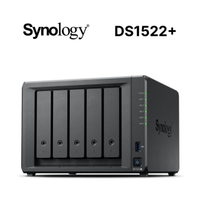 【APP跨店點數22%送】Synology 群暉科技 DS1522+ (5Bay/AMD/8GB) NAS 網路儲存伺服器 (不含硬碟)