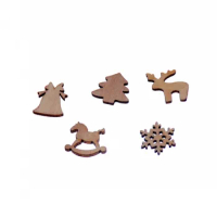 Free Shipping 50Pcs Mixed 2 Holes Christmas Wood Buttons Sewing Scrapbooking 17x18-24x22mm F1111