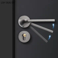 Modern Bedroom Deadbolt Lock Zinc Alloy Mute Security Door Locks Interior Door Handles Lockset Light Luxury Hardware Fittings