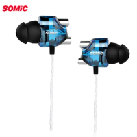 Somic V4 Dual Drive Stereo earphone In-ear Headset Earbuds Bass Earphones For iPhone huawei Xiaomi 3.5mm earphones