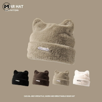 2023新品韓國新款可愛貓耳朵(蒸貓耳形麵包)針織帽保暖護耳羊毛帽時尚臉小保暖帽